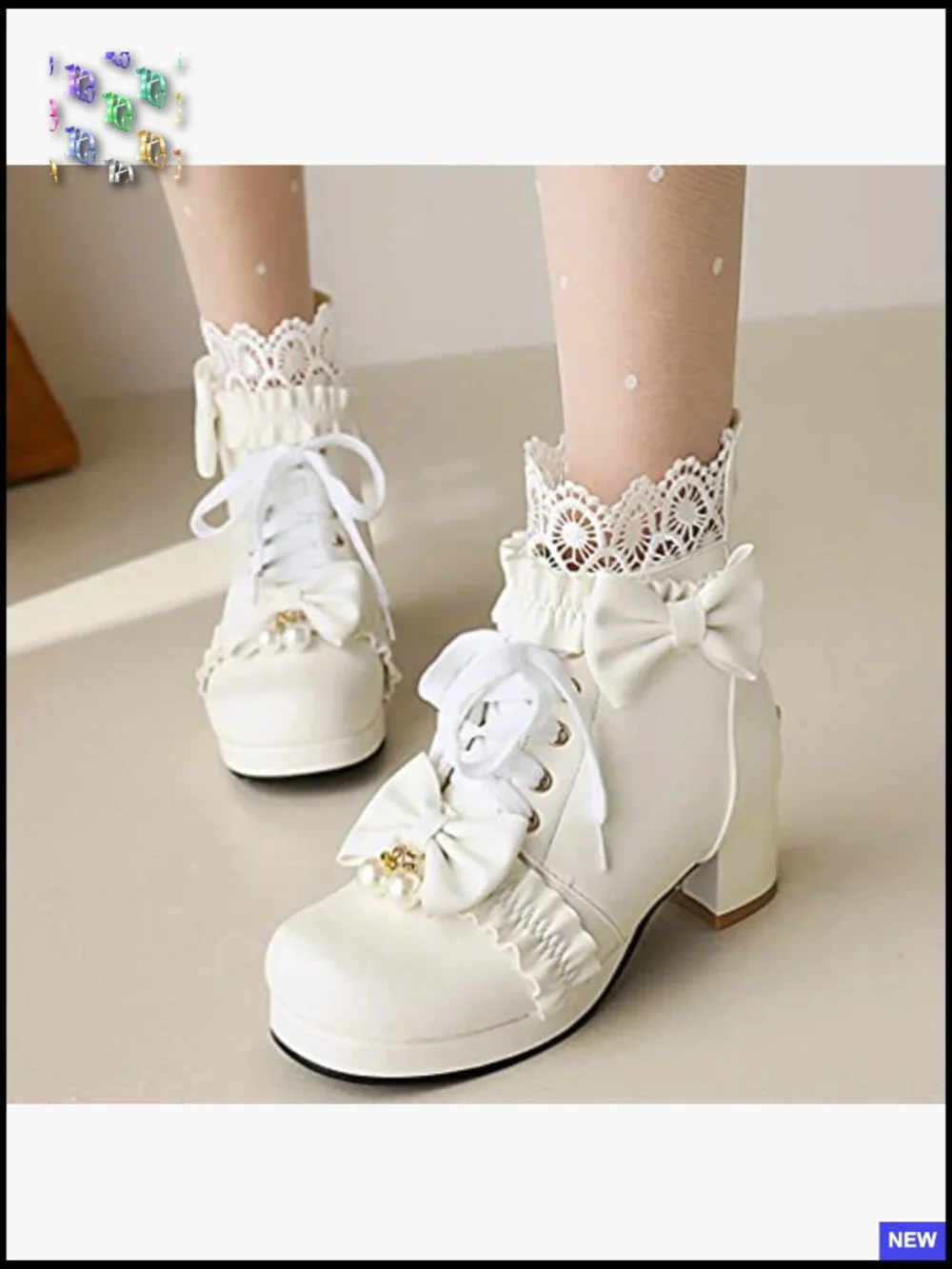 Chunky Heel Lace Up Ankle Boots Kawaii Cosplay Winter Shoes Platform